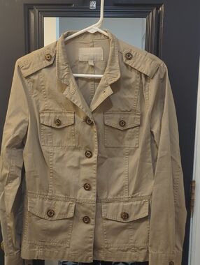 Banana Republic Khaki Utility Jacket with Button Front